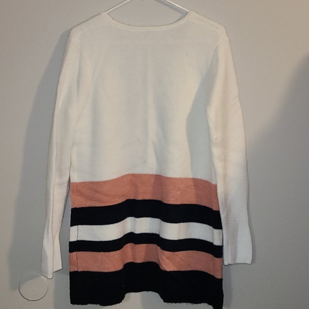 EUC Loft pink, blue, and white sweater - Picture 2 of 3